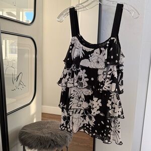 Lapis Blouse, Black and White, Size Medium